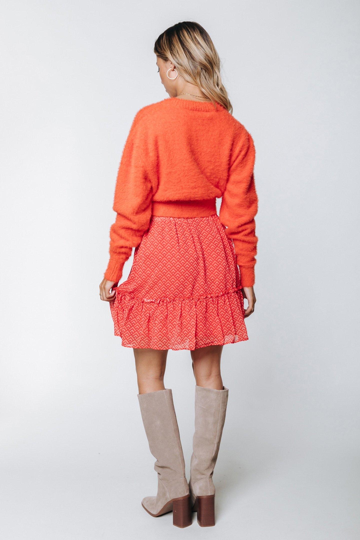HANNAH SMALL GEO MINI SKIRT BRIGHT ORANGE 2