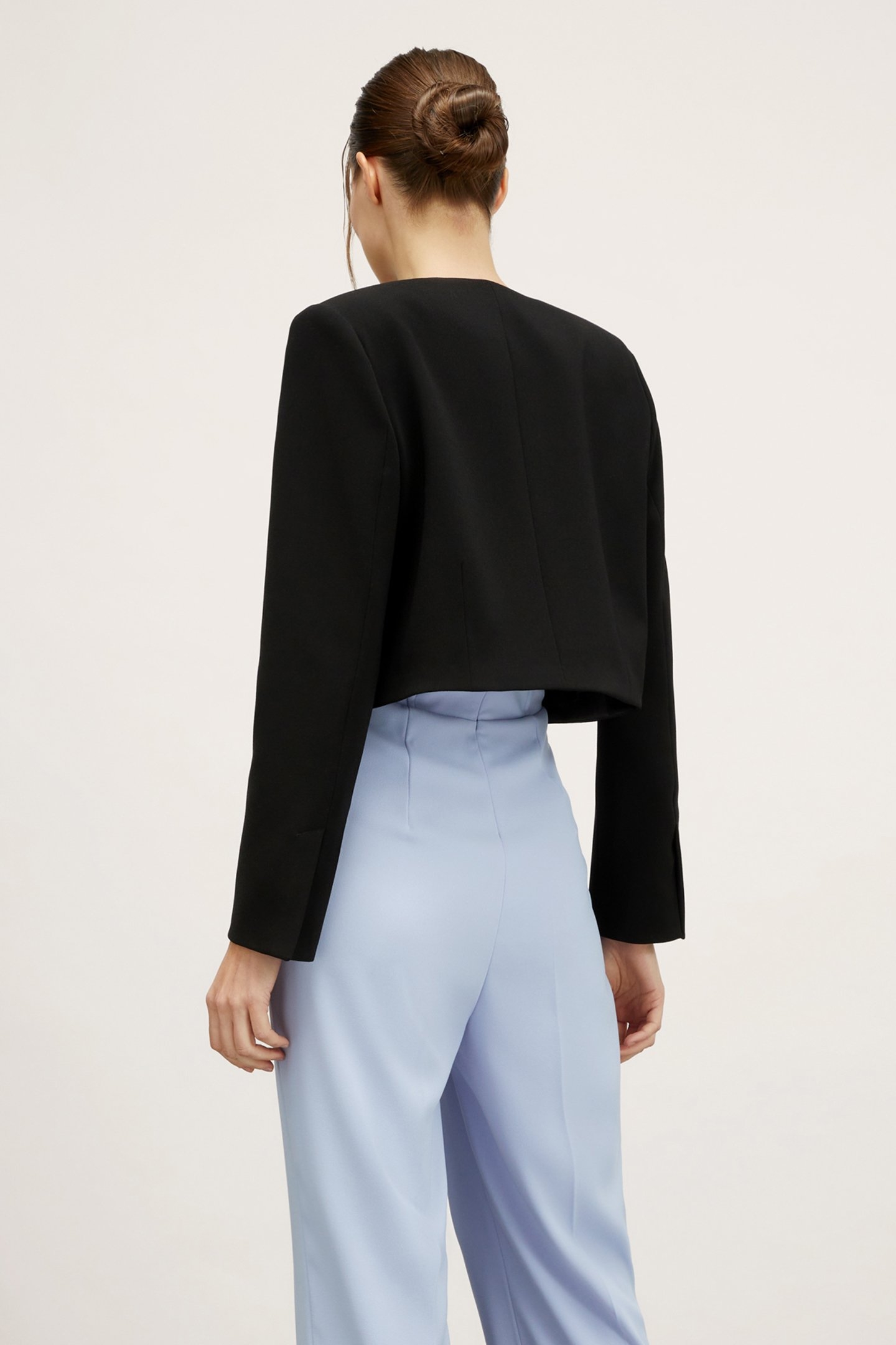 SPENCER JACKET WITH SATIN INSERTS BLACK 2