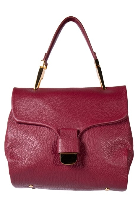 MEDIUM SIZED HANDBAG WITH FLAP POCKET IN BURGUNDY RED 2