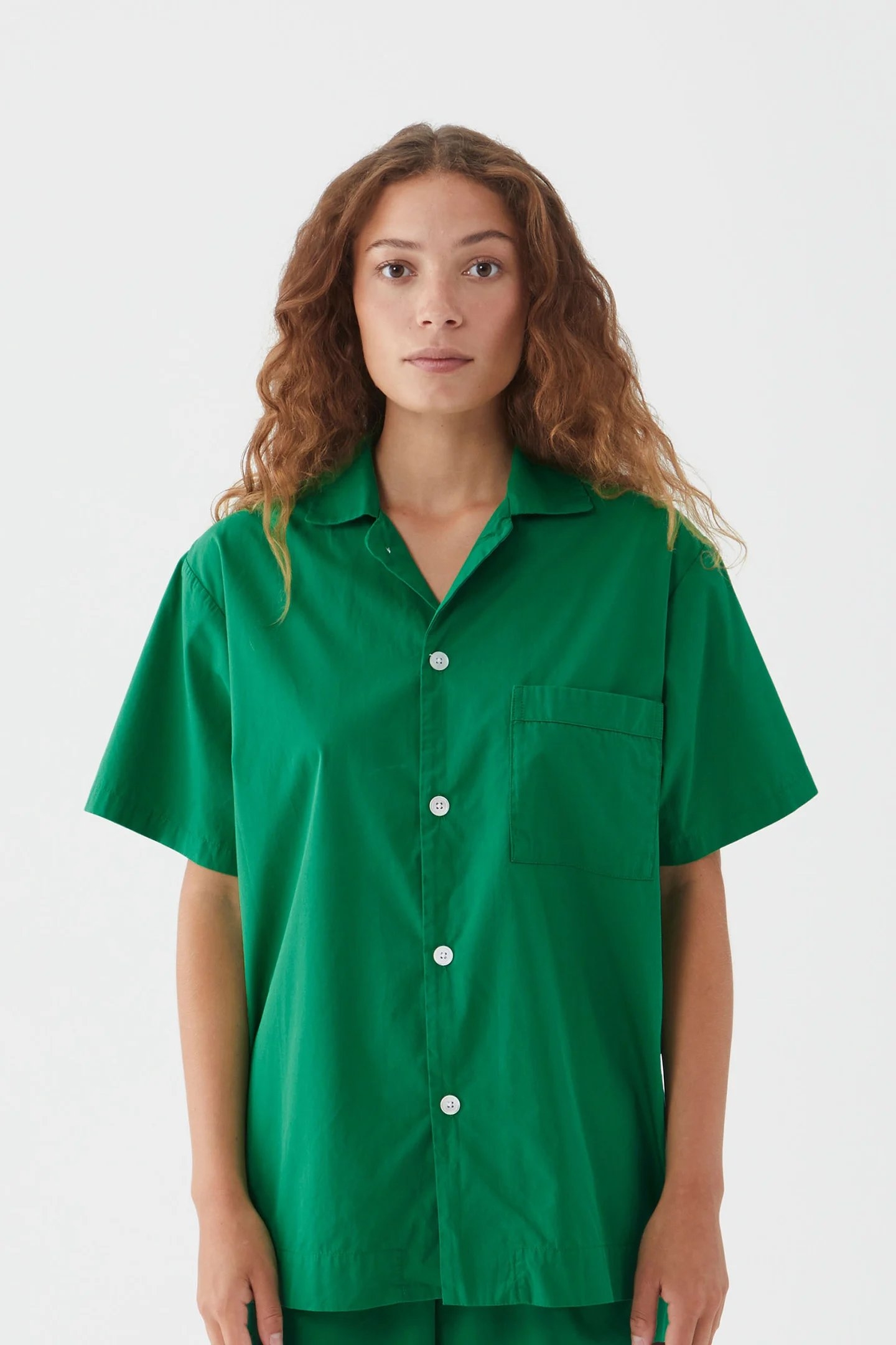 UNISEX POPLIN, SHORT SLEEVE SHIRT CONIFER 1