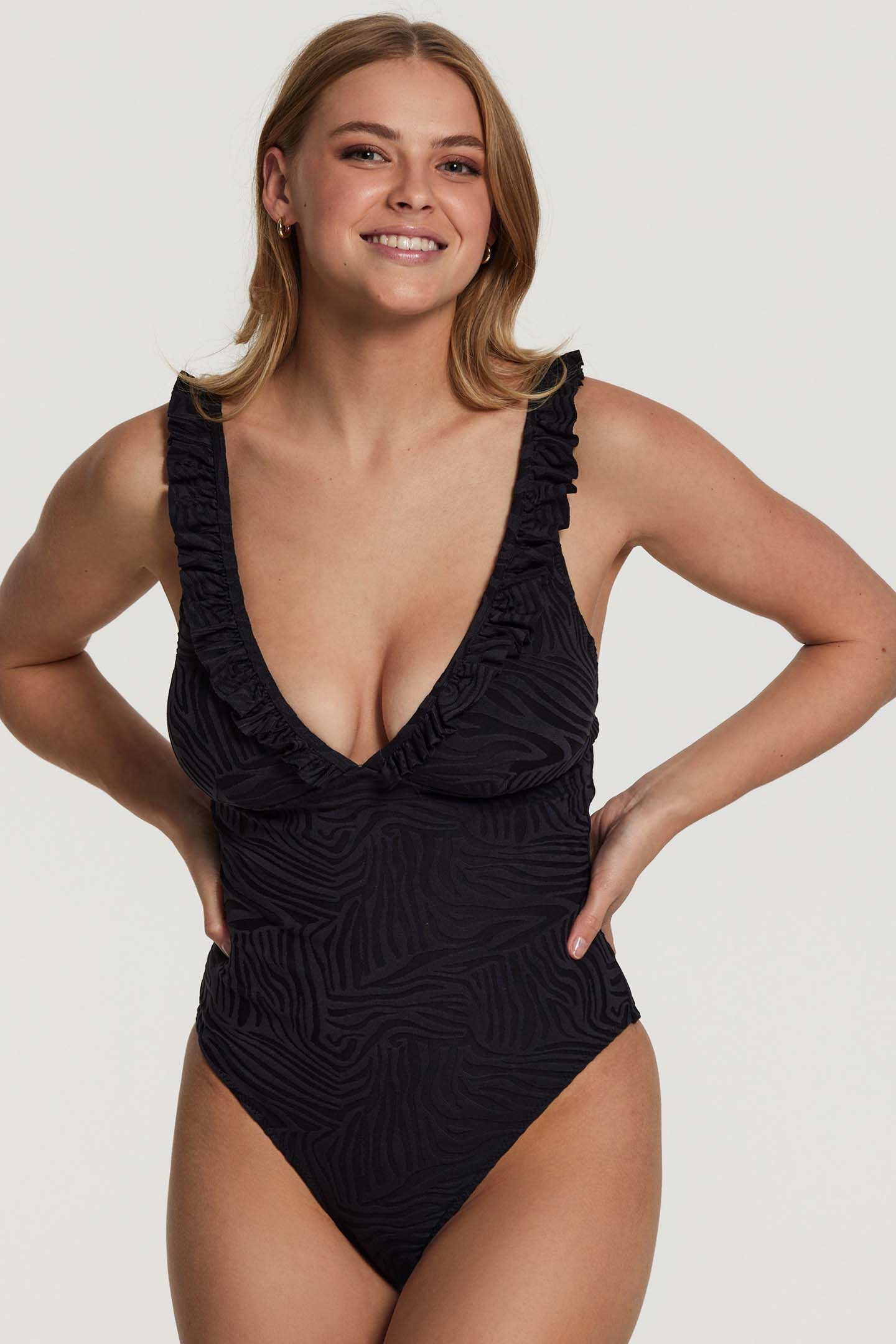 LADIES BOBBY SWIMSUIT BERMUDA TIGER STRUCTURE BLACK 5