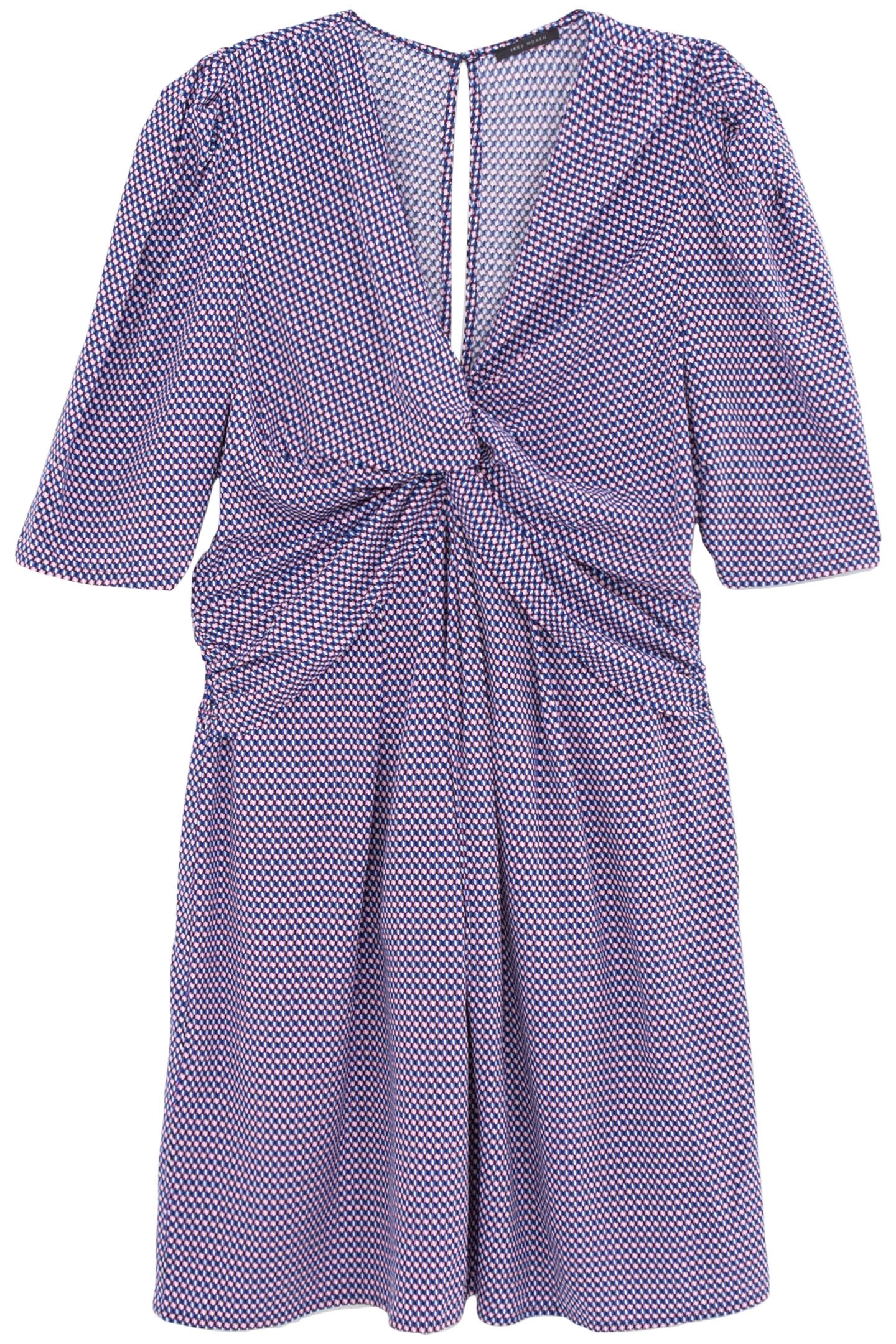 MULTICOLOUR DRESS WITH GEOMETRIC PRINT AND FANCY BOW 1