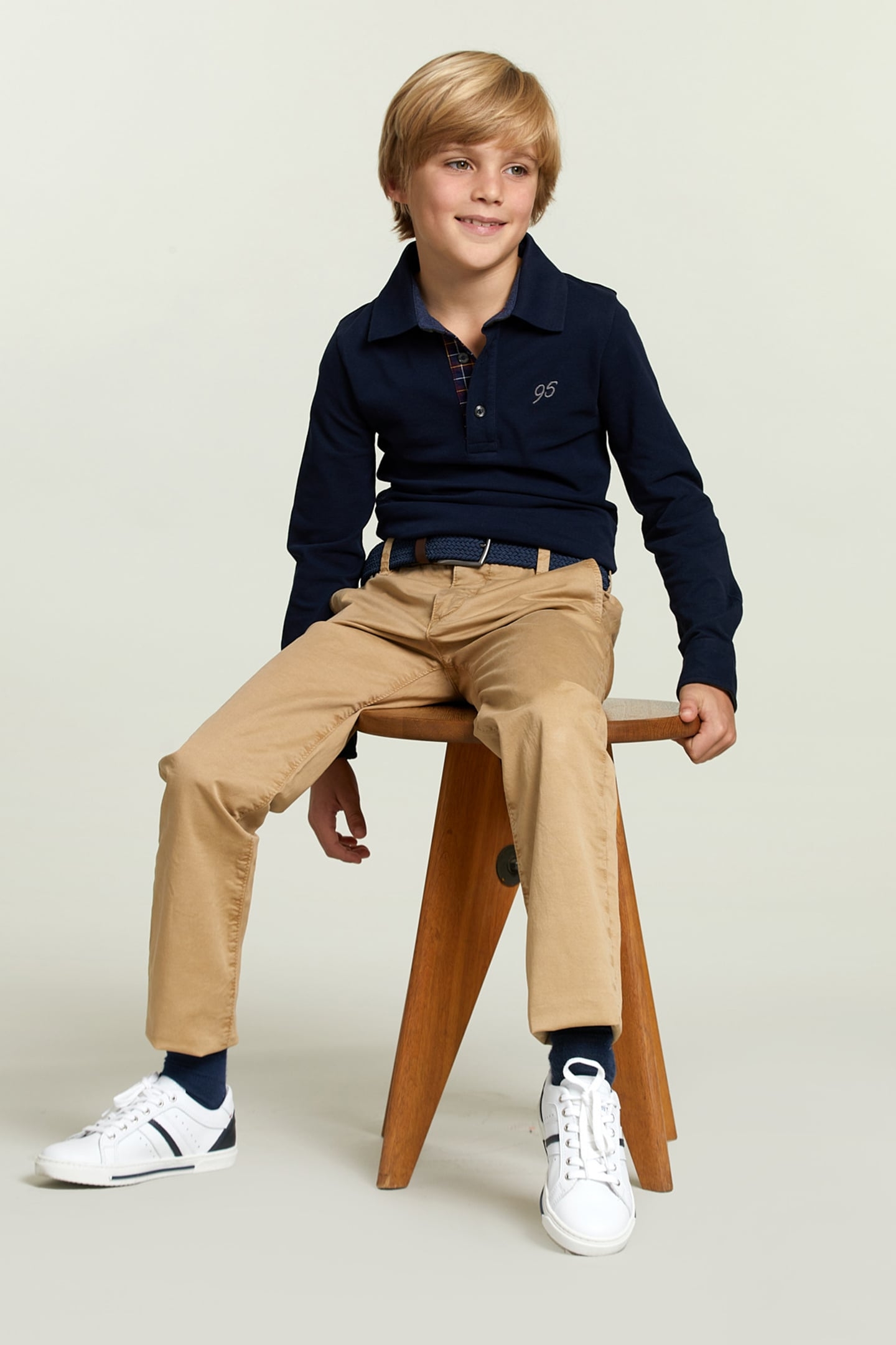 CUSTOM FIT COTTON POLO NAVY 3