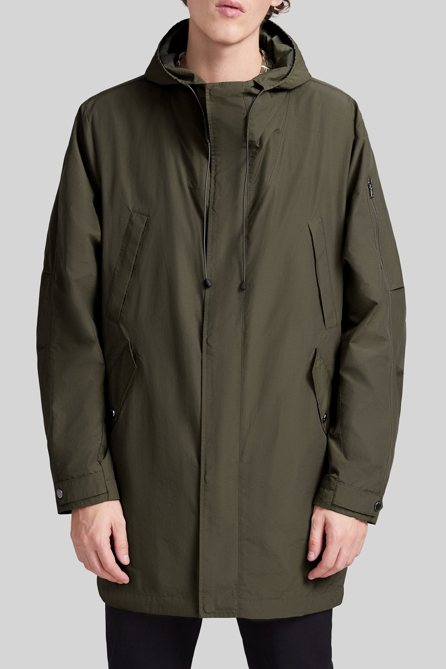 KHAKI PARACHUTE-STYLE NYLON PARKA 1