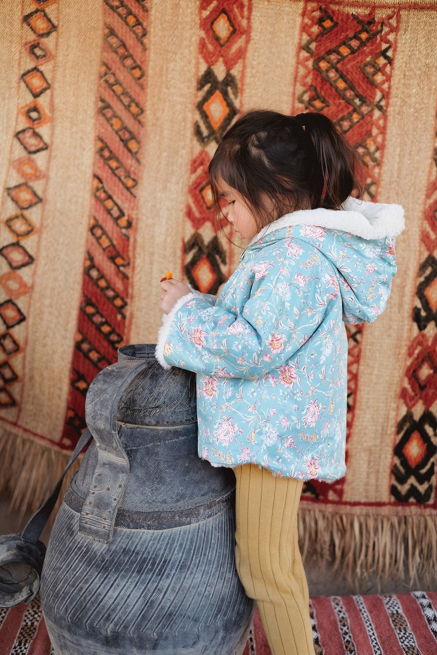 REVERSIBLE COAT FELVET BLUE ROSA DAMASCENA 5