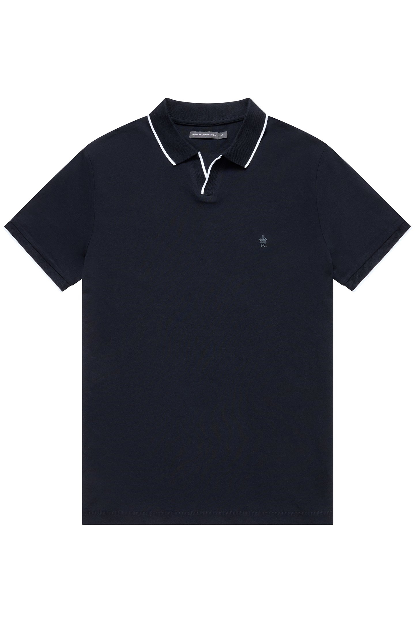 TROPHY TIPPED POLO BLACK/WHITE 1