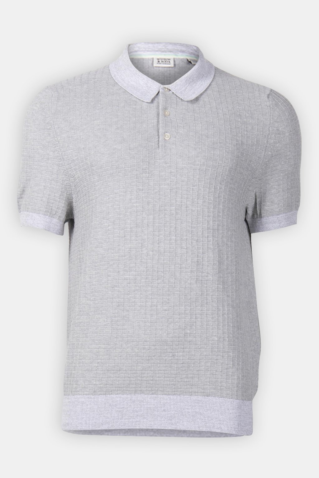 MARLED RIB SWEATER SS POLO GREY/WHITE 3