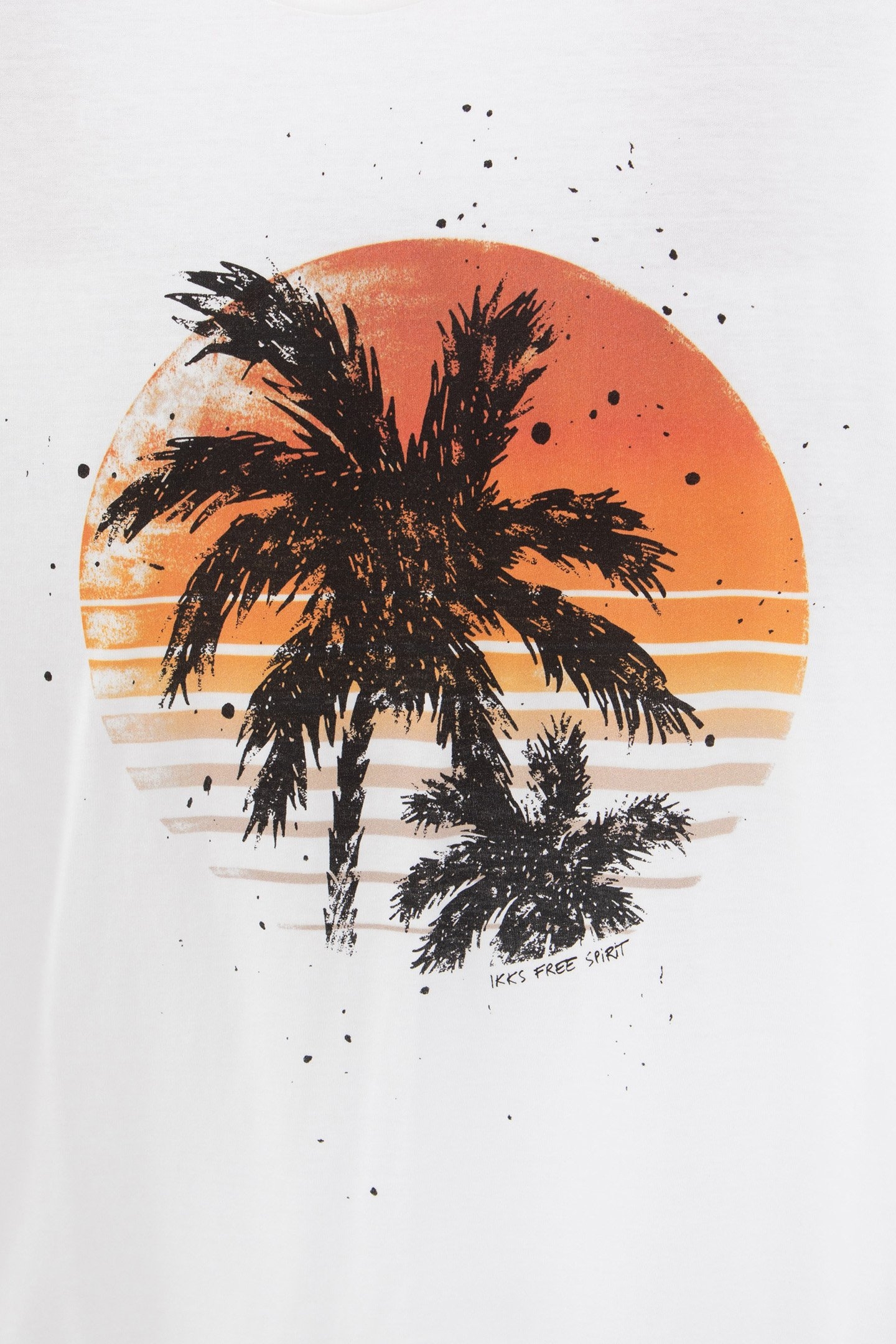 WHITE ORGANIC COTTON T-SHIRT WITH PALM TREE IMAGE 6
