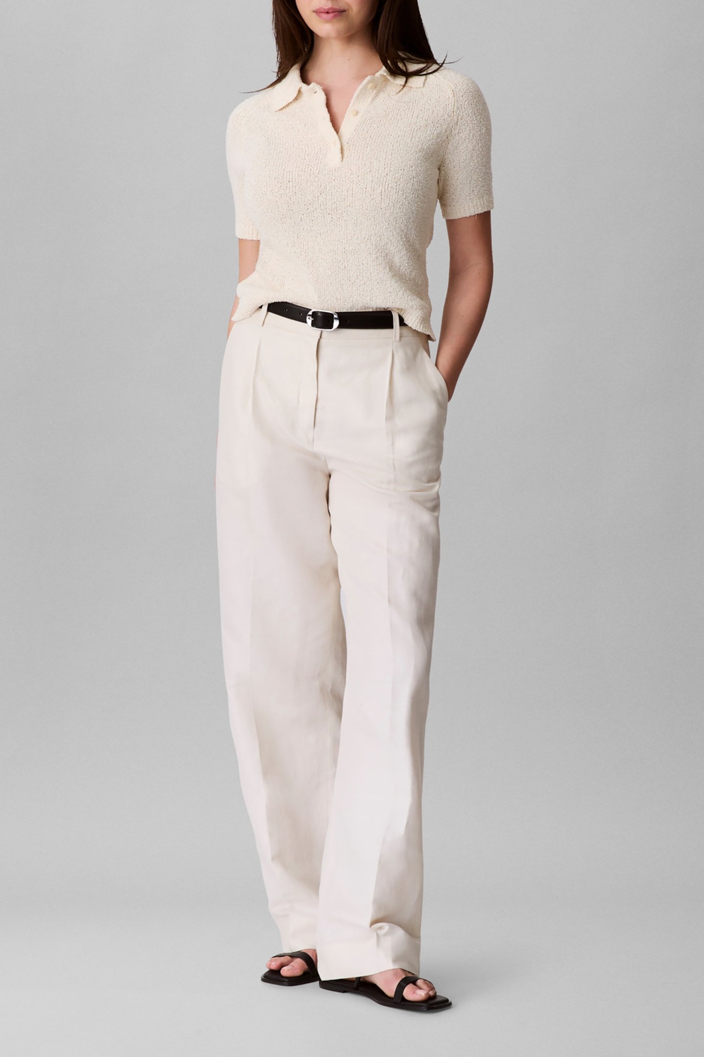 SUMMER BOUCLE SLIM FIT POLO SHIRT SWEET CORN 3