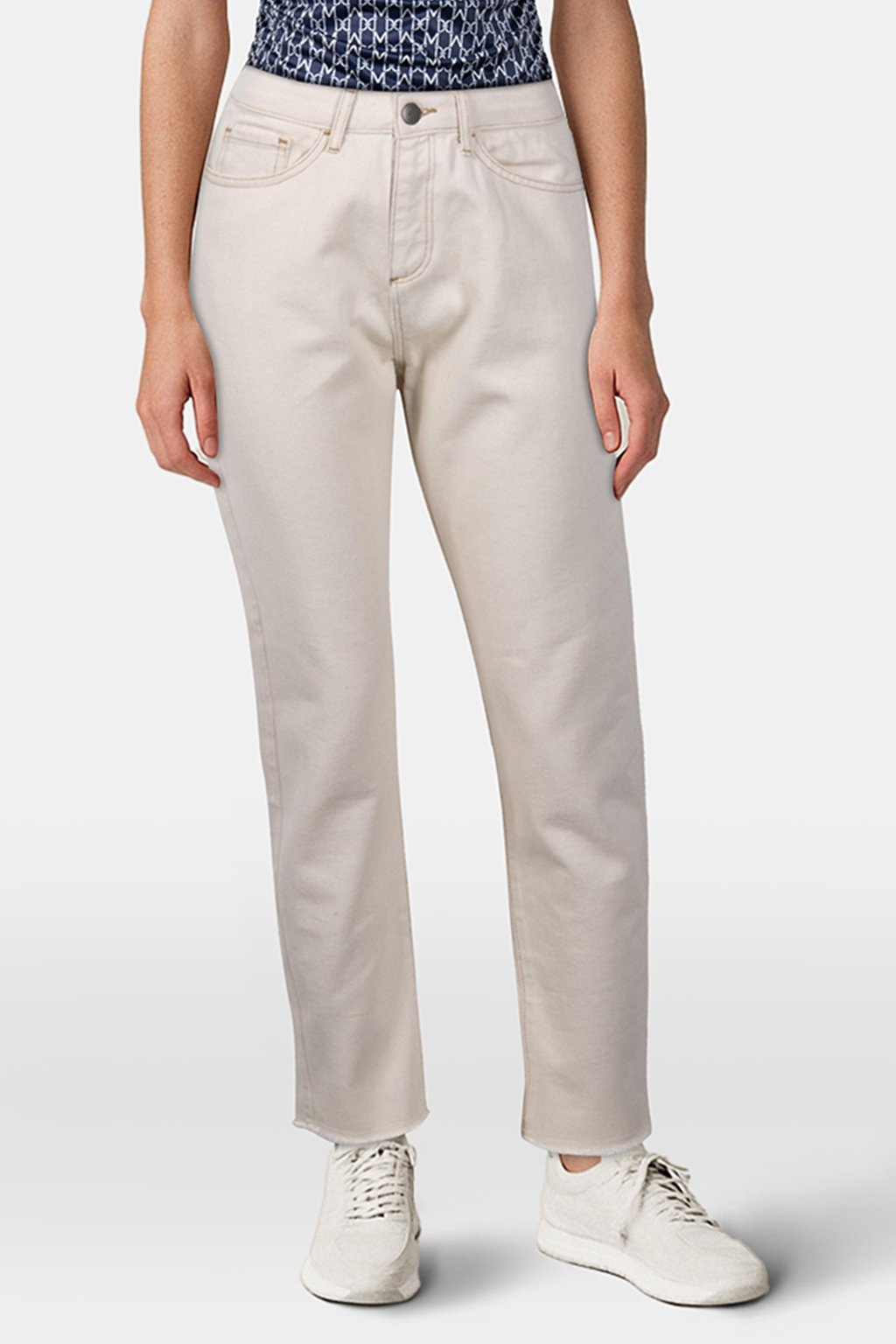 LE TAYLOR - 7/8TH ECRU MOM JEANS 1