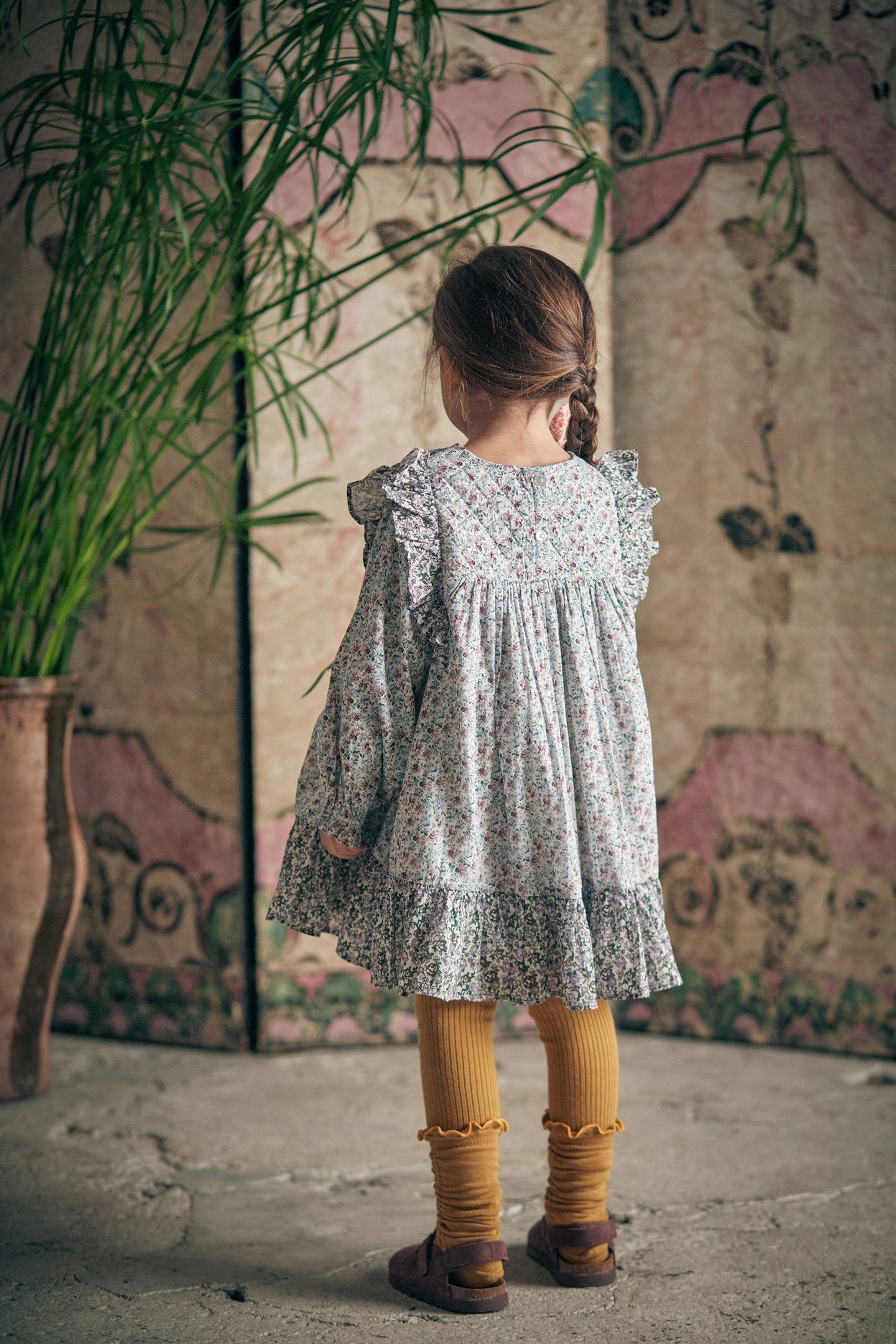 DRESS LARA CREAM RETRO PANSY 2