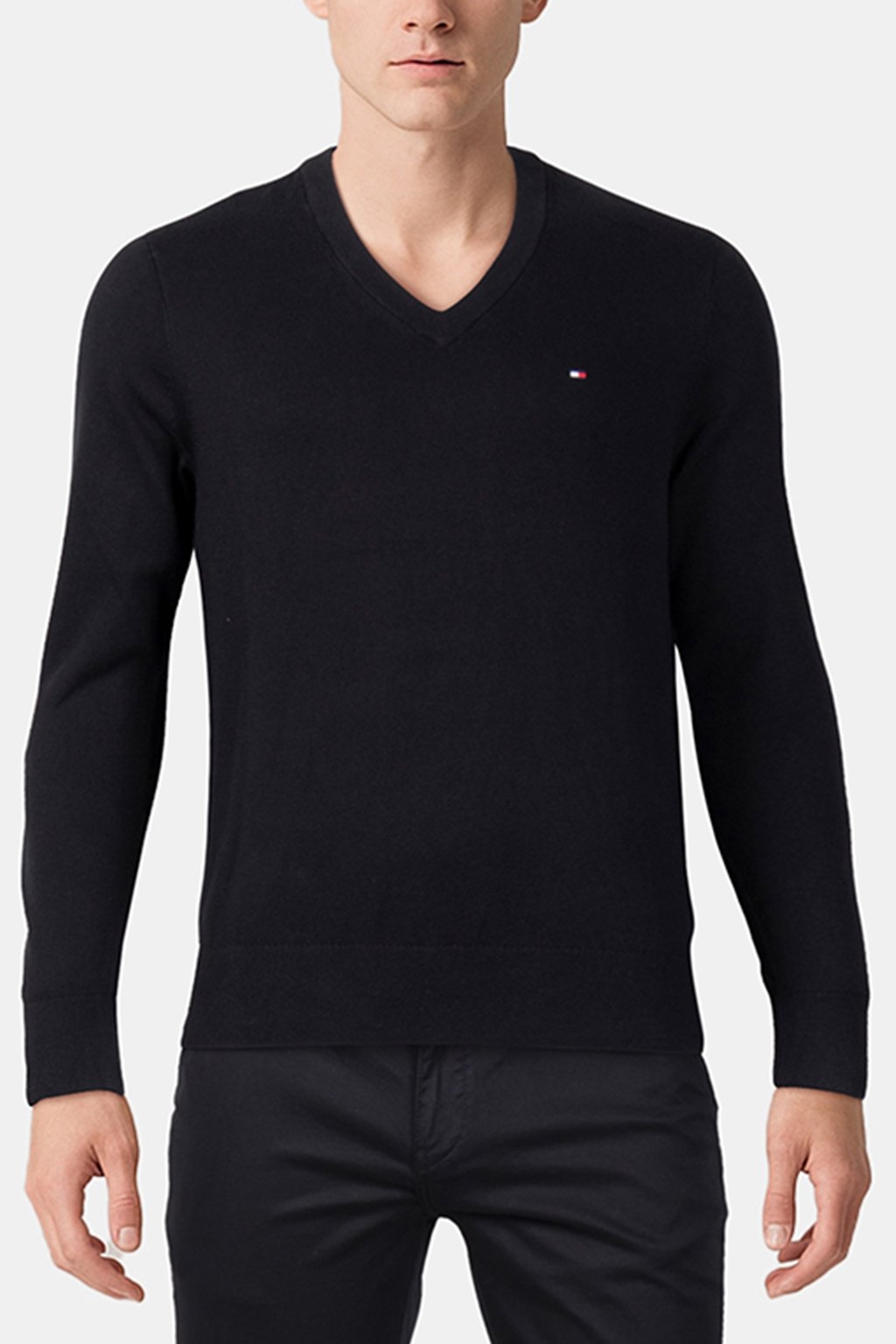 REGULAR FIT SWEATER WITH STRETCH IN BLACK 1