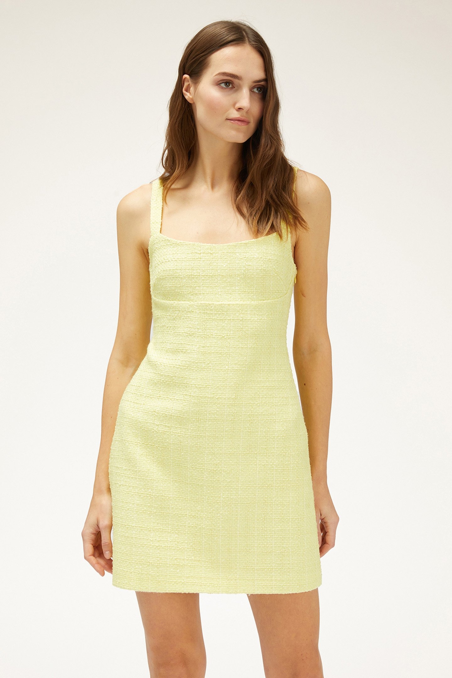 TWEED MINI DRESS YELLOW 1