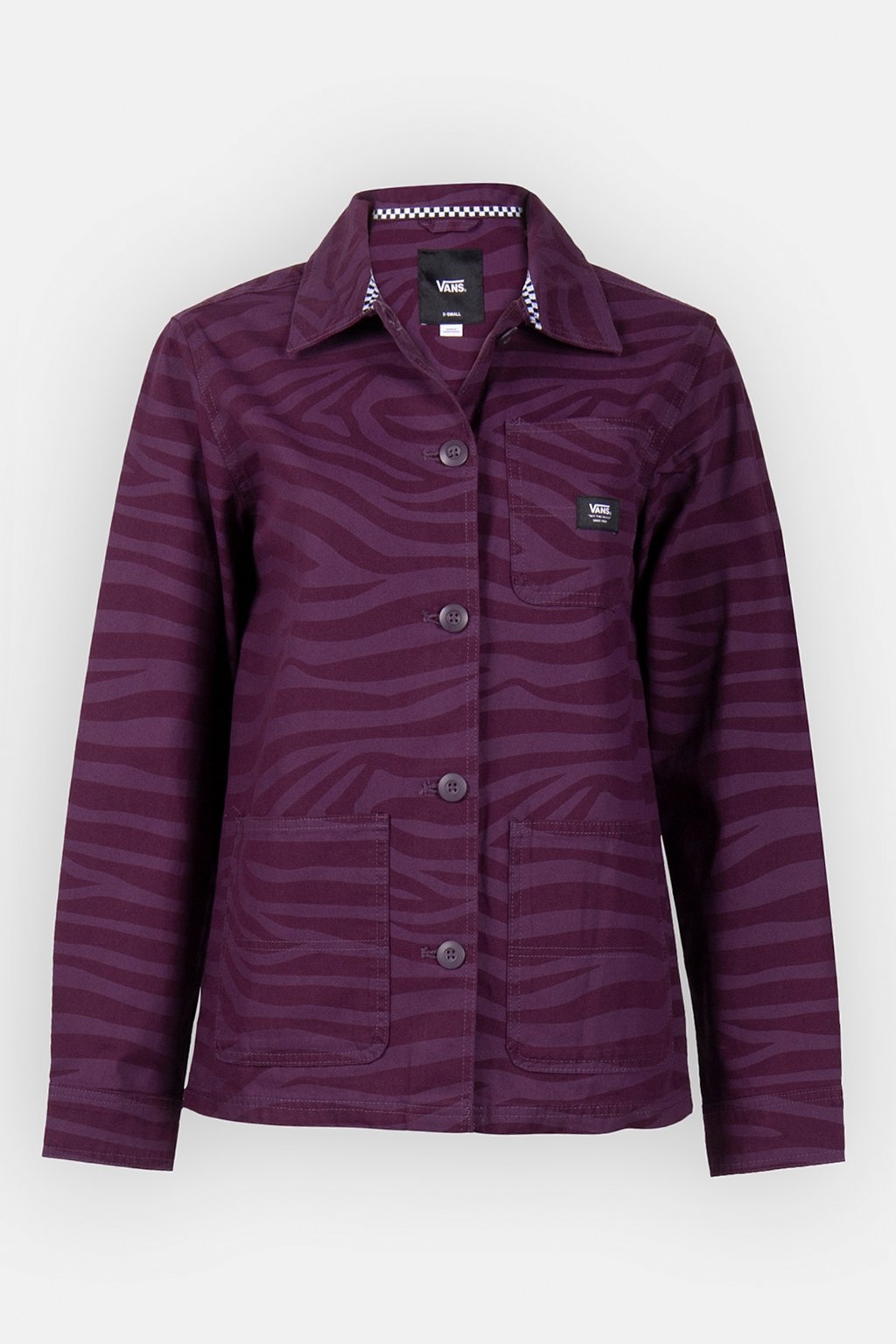 DRILL II CHORE PRINT JACKET BLACKBERRY WINE 3