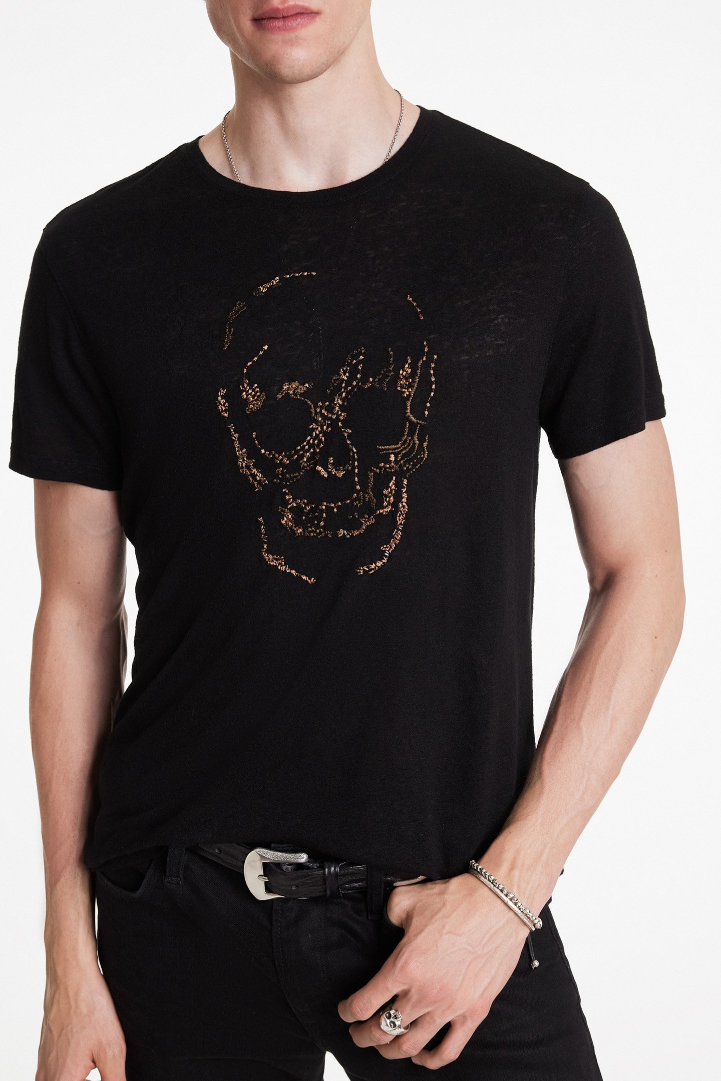 SS CREW TEE - EMBELLISHED BLACK 3