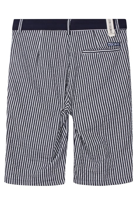 BOYS' NAVY SEERSUCKER STRIPED CHINO SHORTS 2