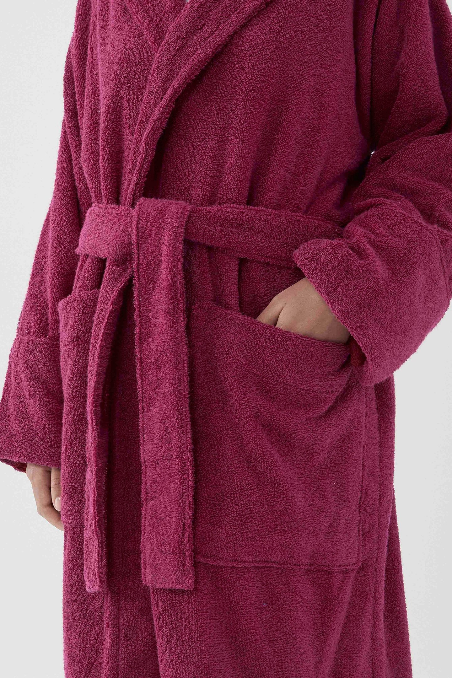 UNISEX HOODED BATHROBE RASPBERRY 3