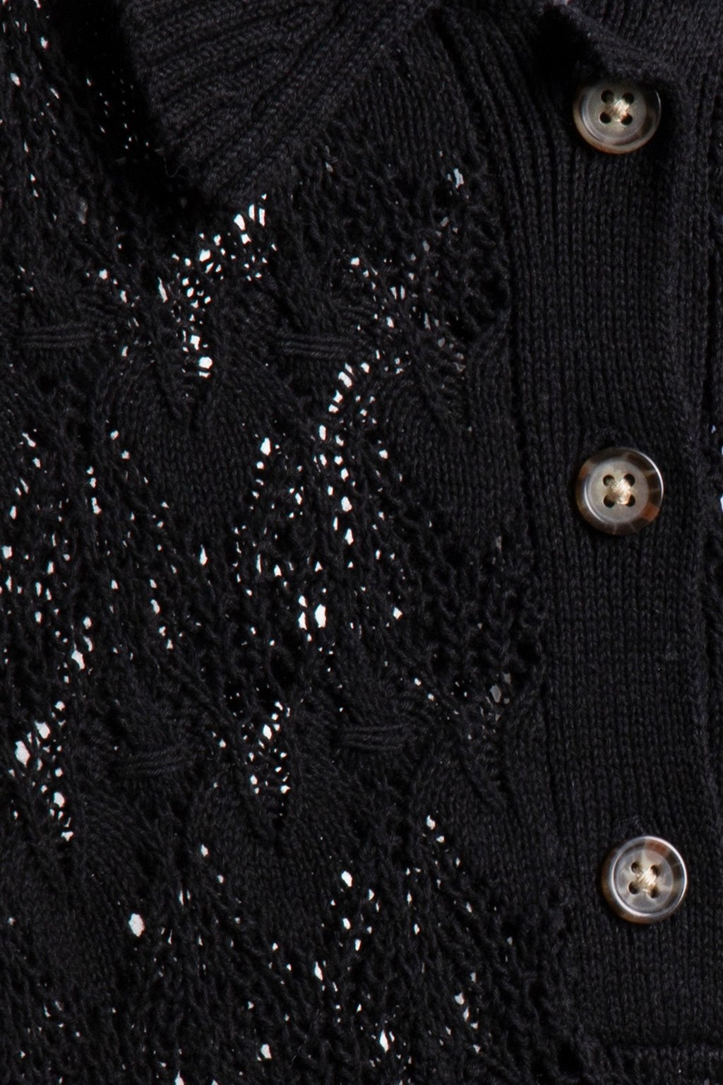 CROCHET KNIT POLO BLACK 4