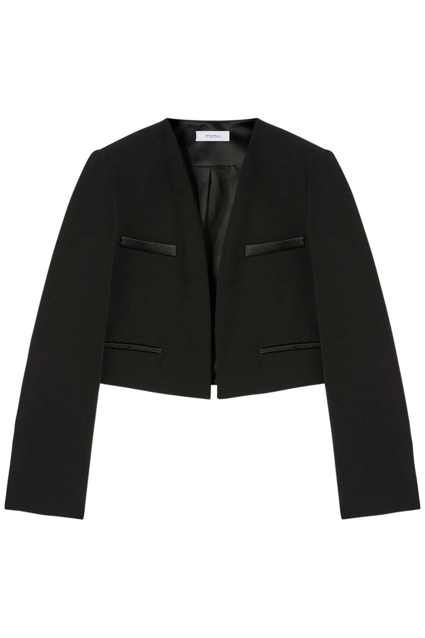 SPENCER JACKET WITH SATIN INSERTS BLACK 4