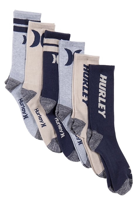 6PK MENS 1/2 TERRY CREW LIGHT BEIGE 1