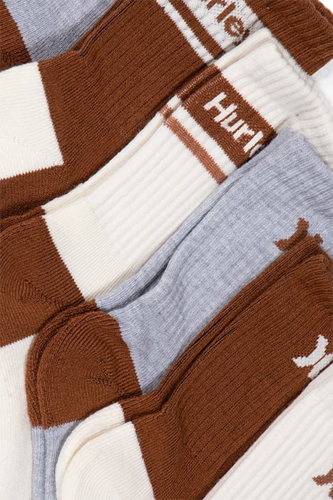 6PK MENS 1/2 TERRY HIGH QTR CR CREAM/CHOC 2