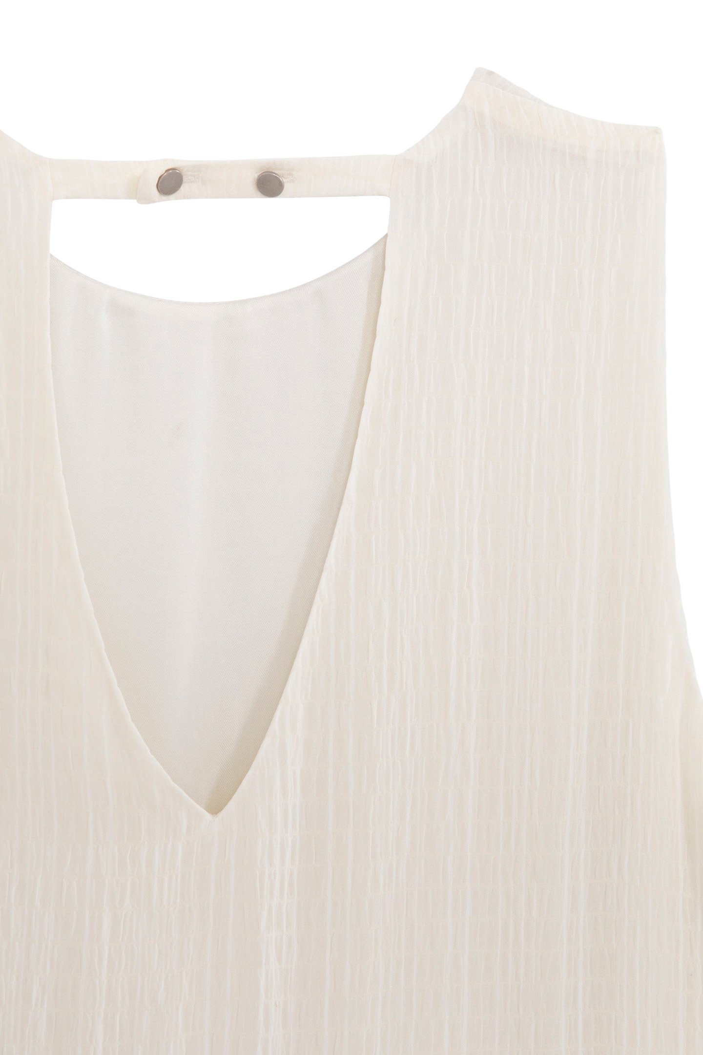 WHITE VOILE MAXI DRESS WITH CHECK PATTERN EFFECT 2