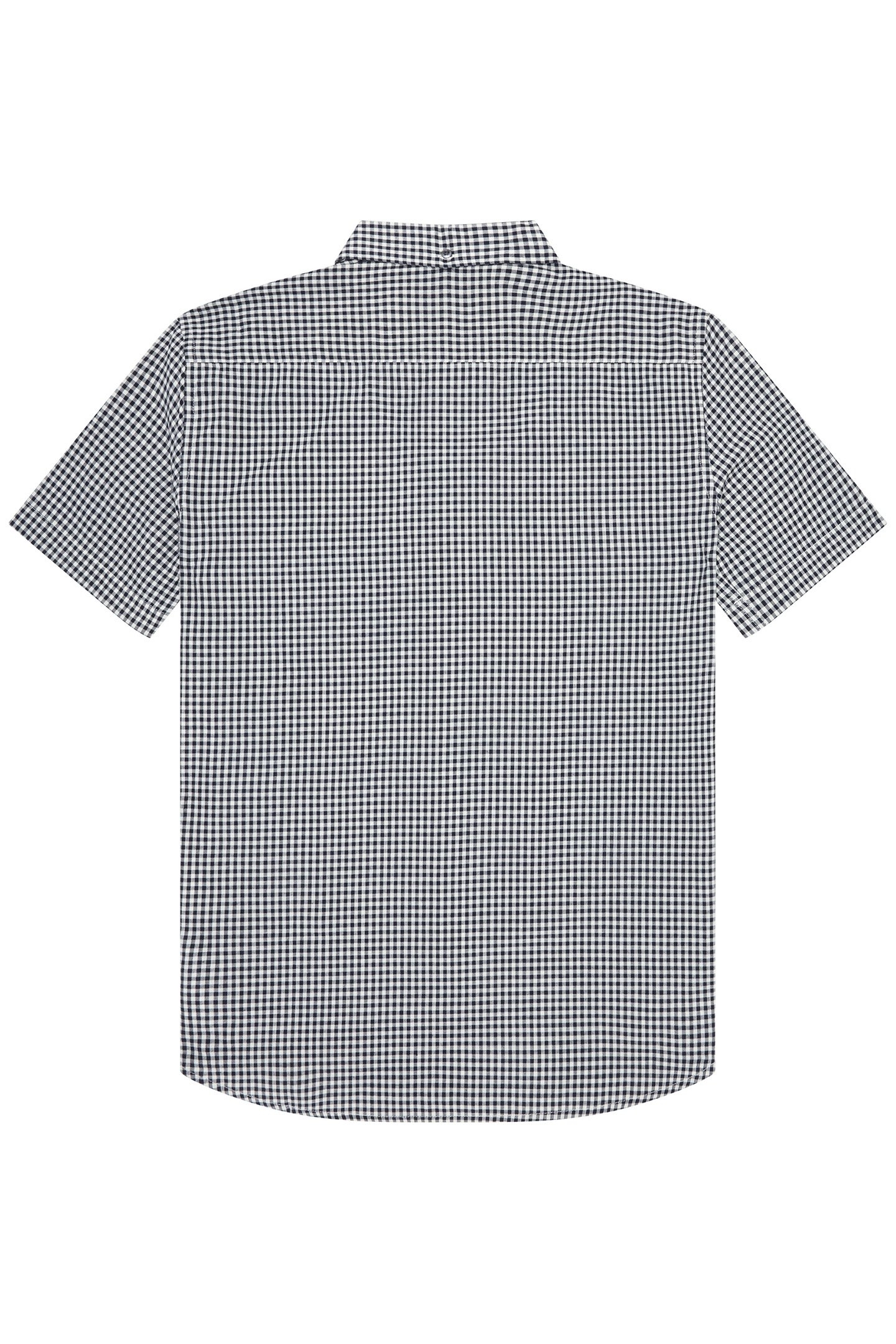 GINGHAM POCKET S/S MARINE/ECRU 2