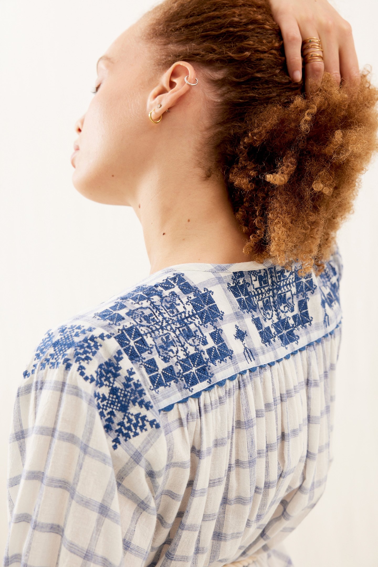 DRESS DEEPALI BLUE RIVER CHECKS 3