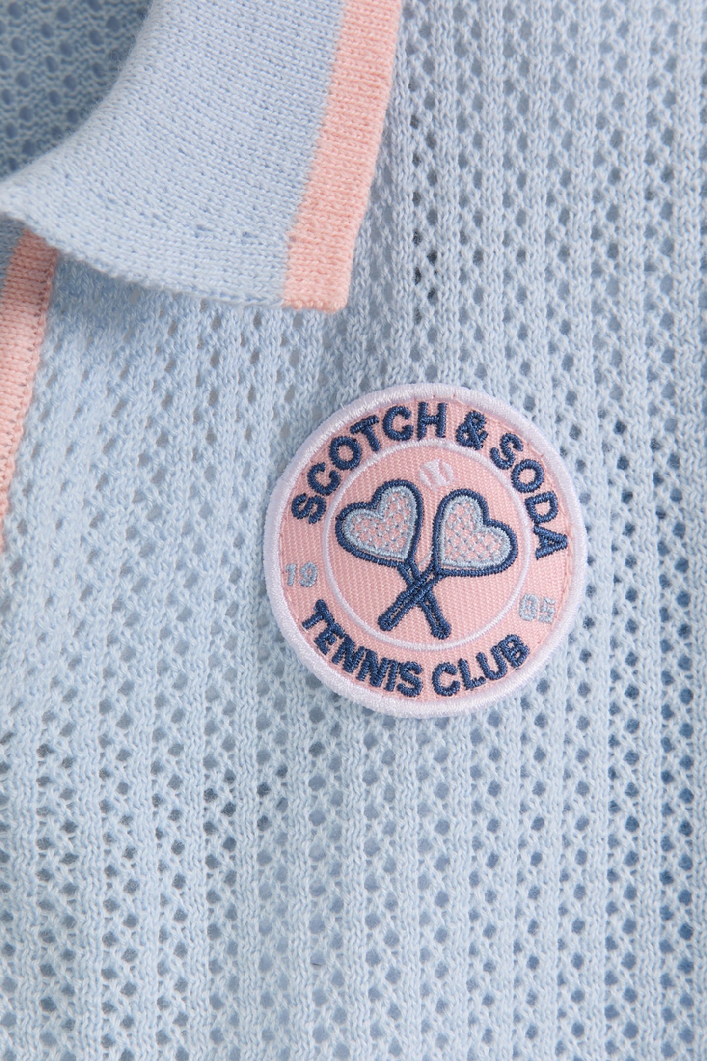 S&S GIRLS TENNIS GROUP CVC SWEATER KNIT POLO LT BLUE/PASTEL 3