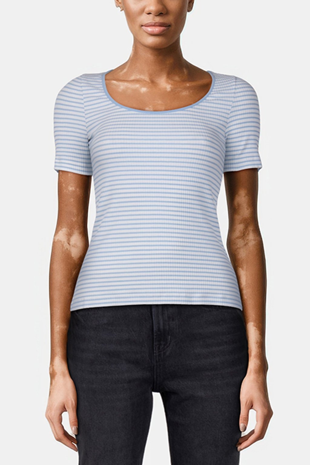 ORGANIC RIB SHIRT STRIPED COTTON BLUE 1