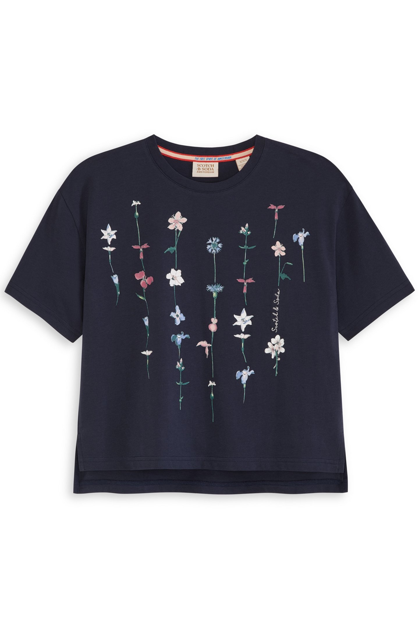 GIRLS CTTN JERSEY SS FASHION TOP BLACK/BLUE 1