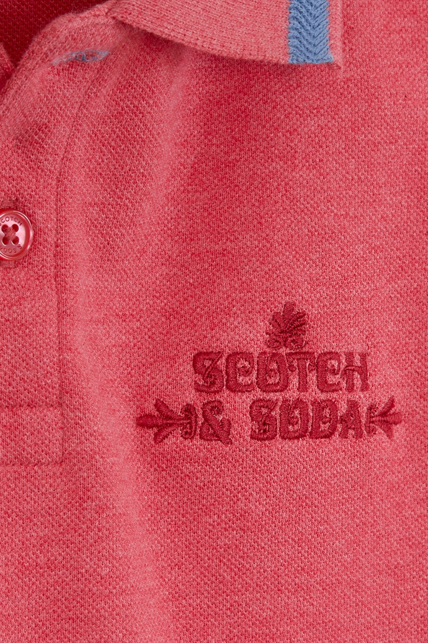 BOYS HEATHER PIQUE POLO LT PASTEL RED 3