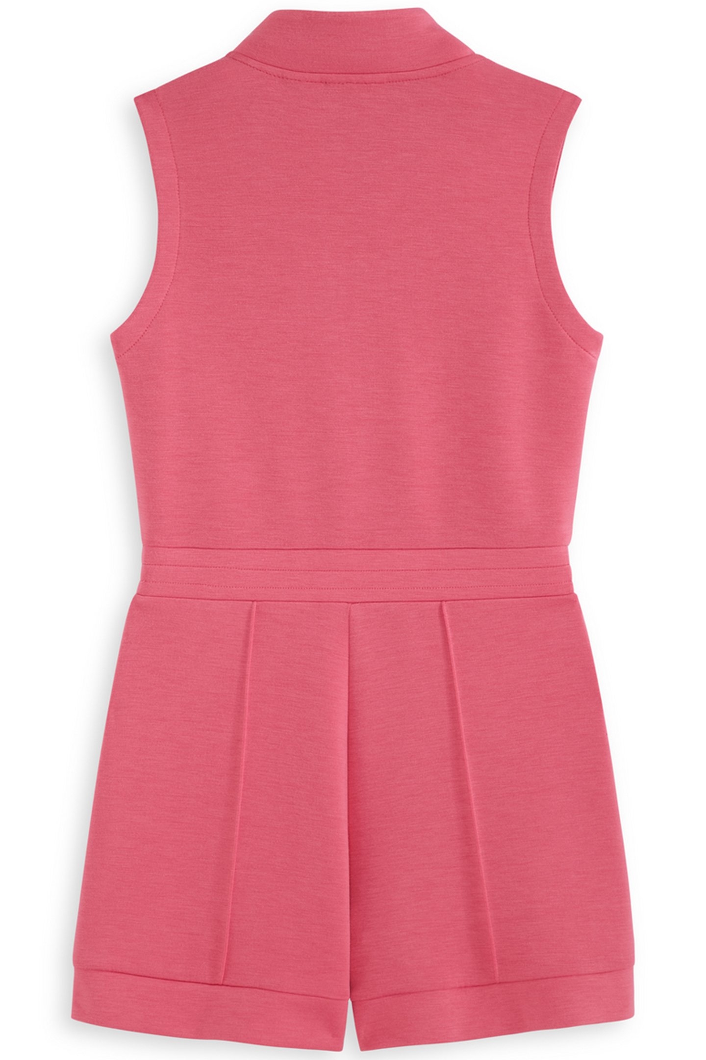 S&S GIRLS TENNIS GROUP DOUBLE KNIT HALF ZIP ROMPER PINK/BROW 2