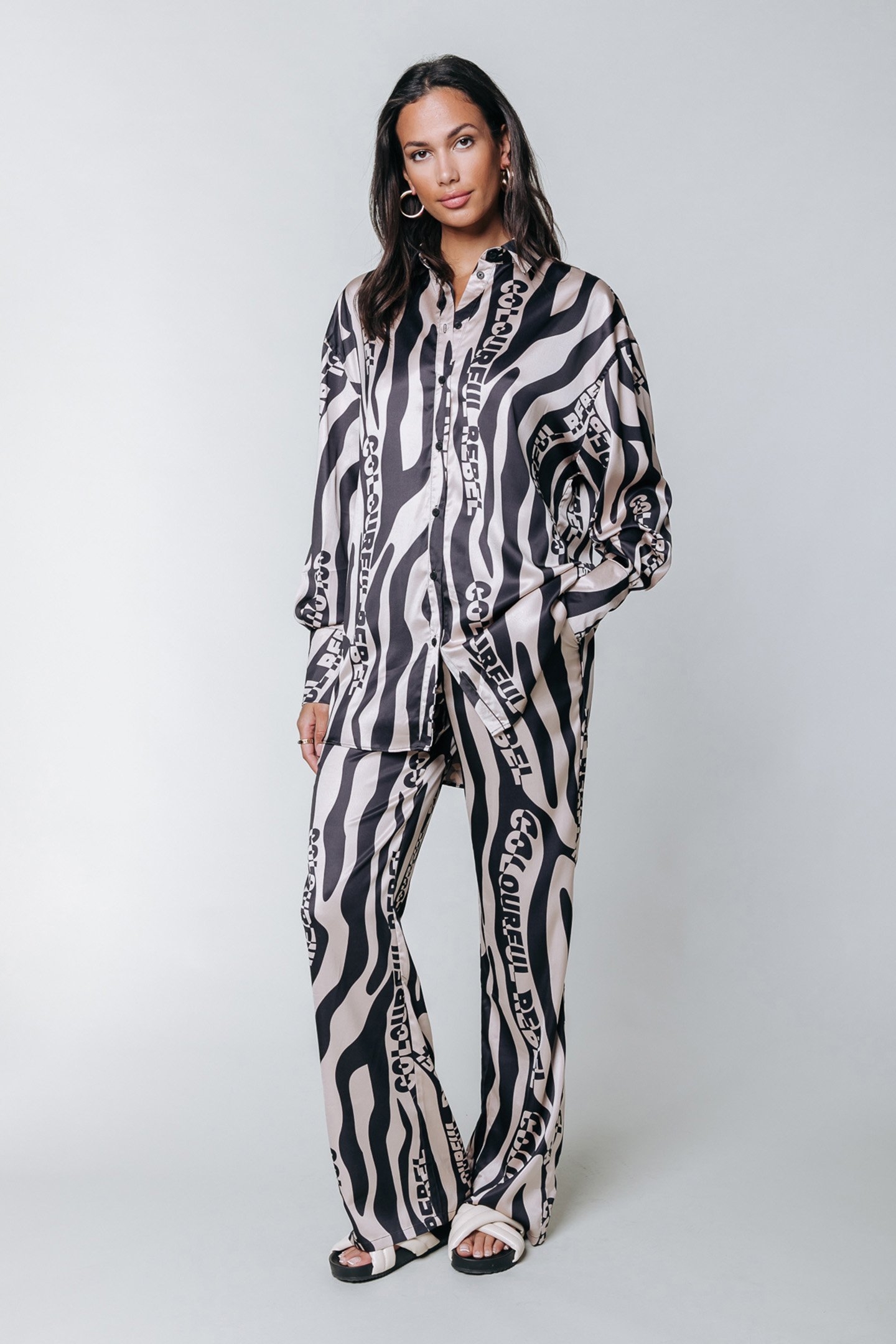MELODY ZEBRA STRAIGHT PANTS SAND 2