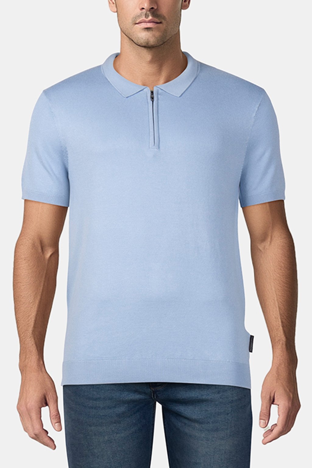 POLO ZIP S/S FORMAL 2 SKY 1