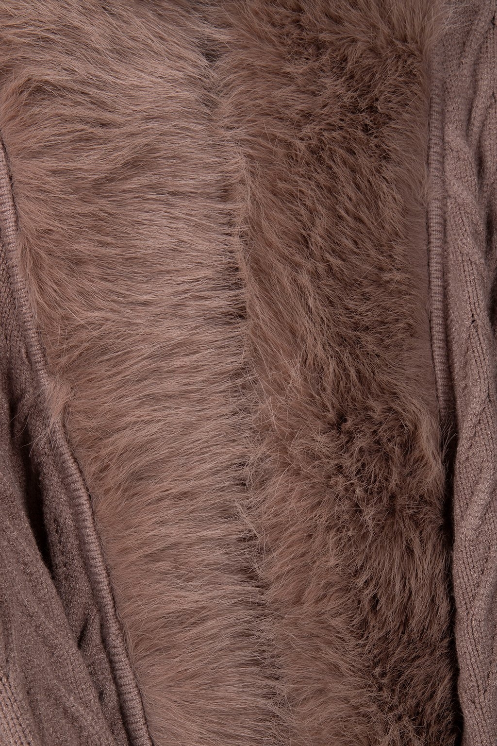 PAULA FAUX FUR LONG SILK TAUPE 4