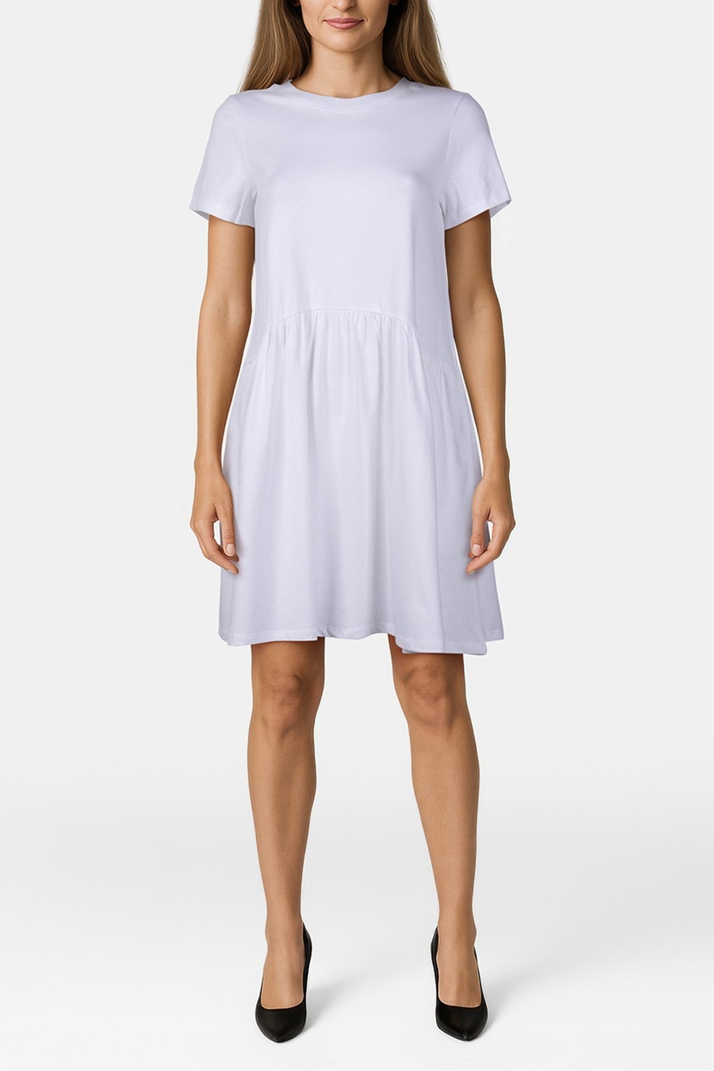 T-SHIRT DRESS ORGANIC WHITE 1