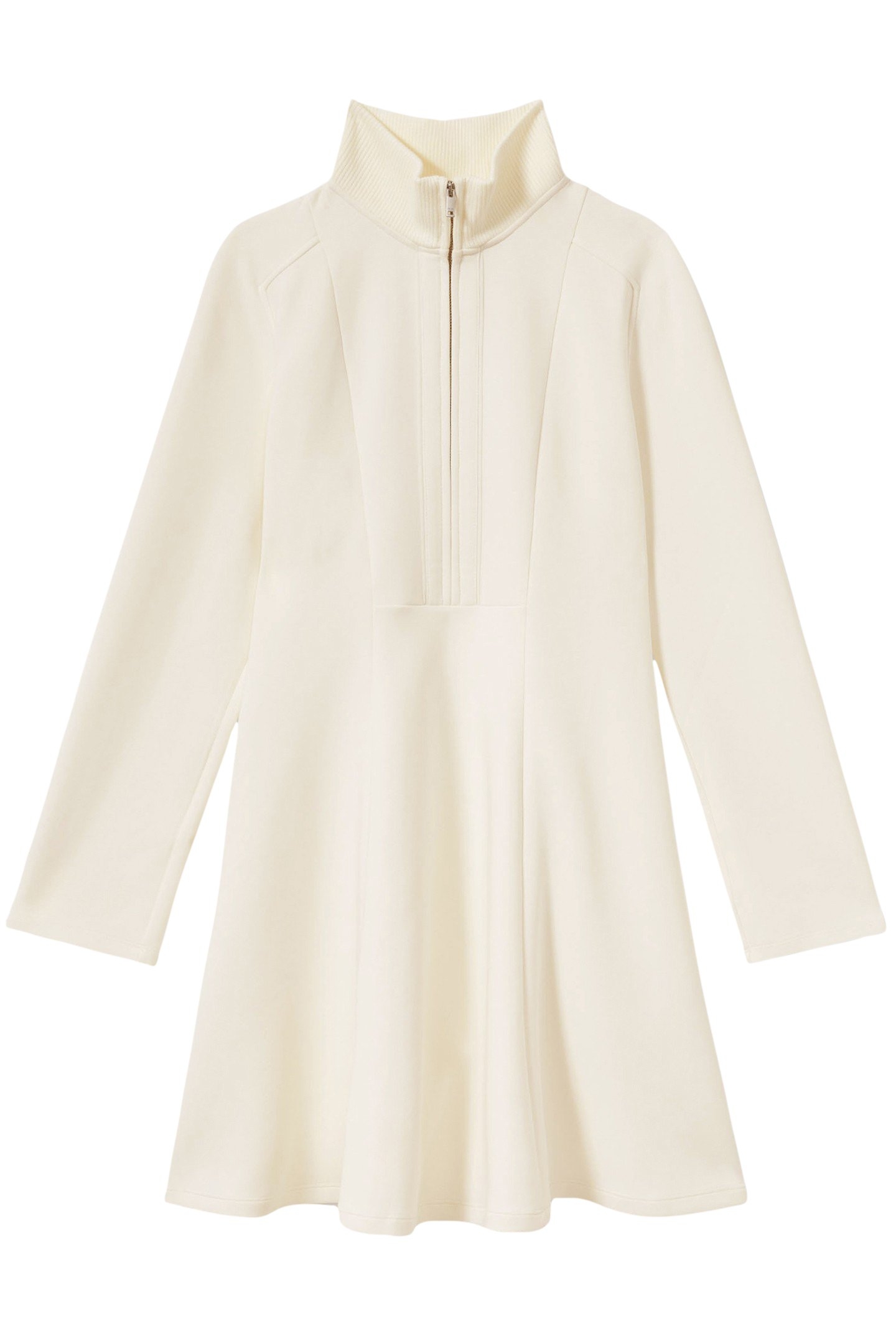 KRYSTA FIT & FLARE JERSEY DRESS CREAM 3