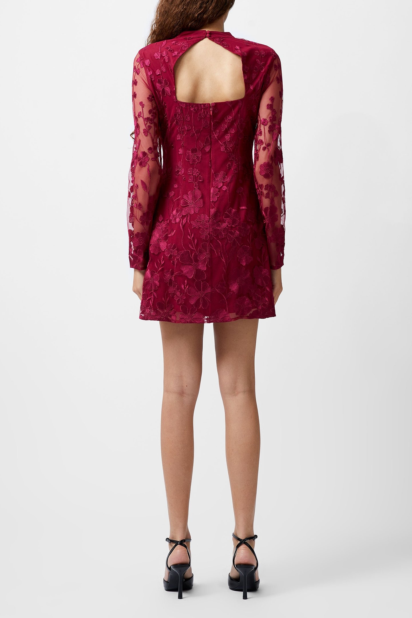 ASTRIDA 3D FLORAL DRESS BAKED CHERRY 3