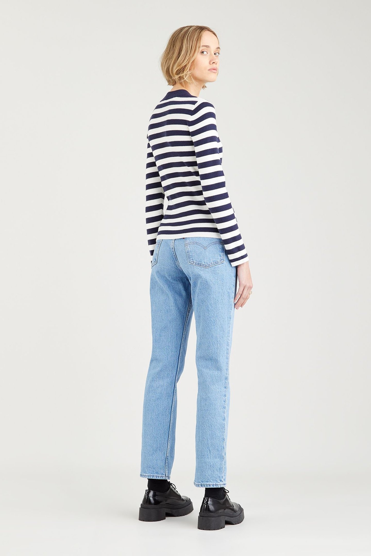 RIB CREW SWEATER OREO COOKIE MULTI STRIP 2