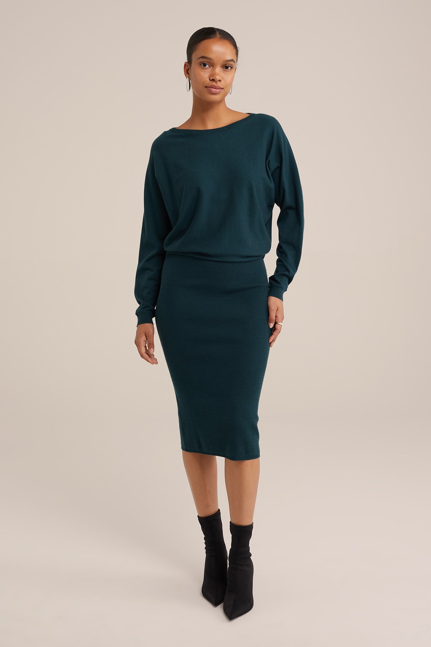 DRESS MID LENGTH GREEN BLUE 1