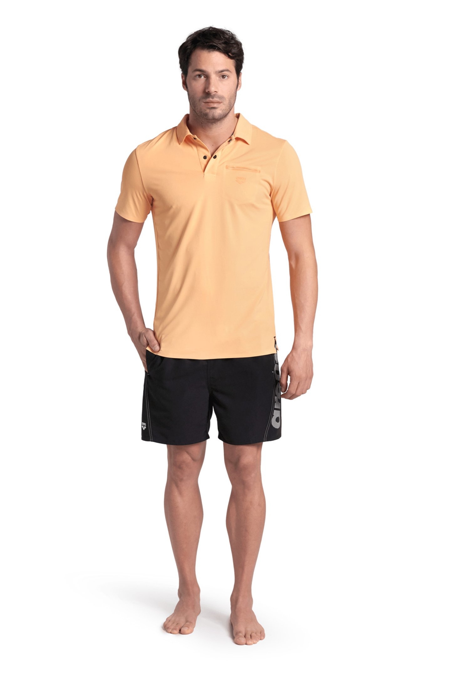 MEN'S POLOSHIRT POCKET SOLID SALMON PINK 3