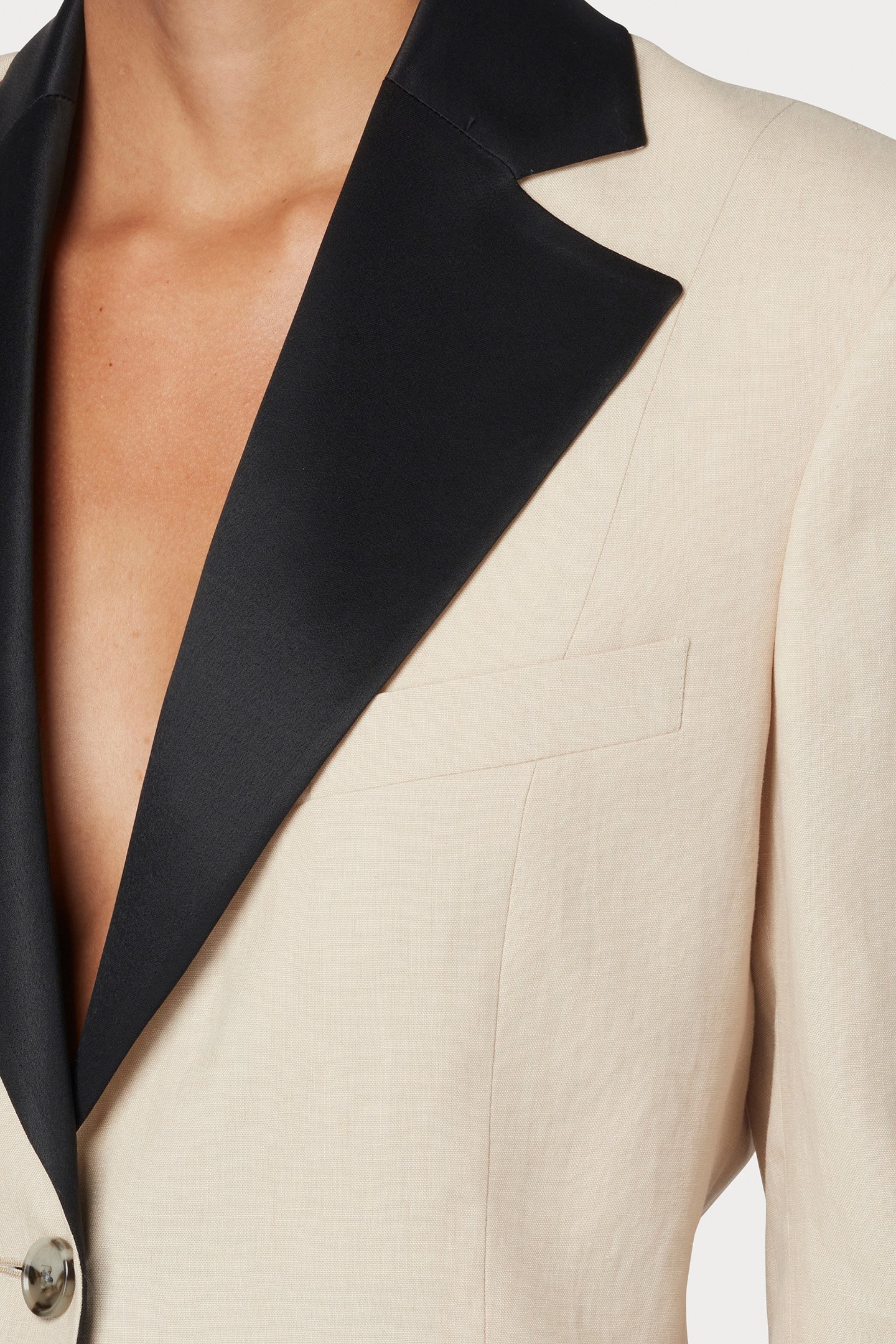 WOMENS JACKET SATIN LAPEL MAYONNAISE 4