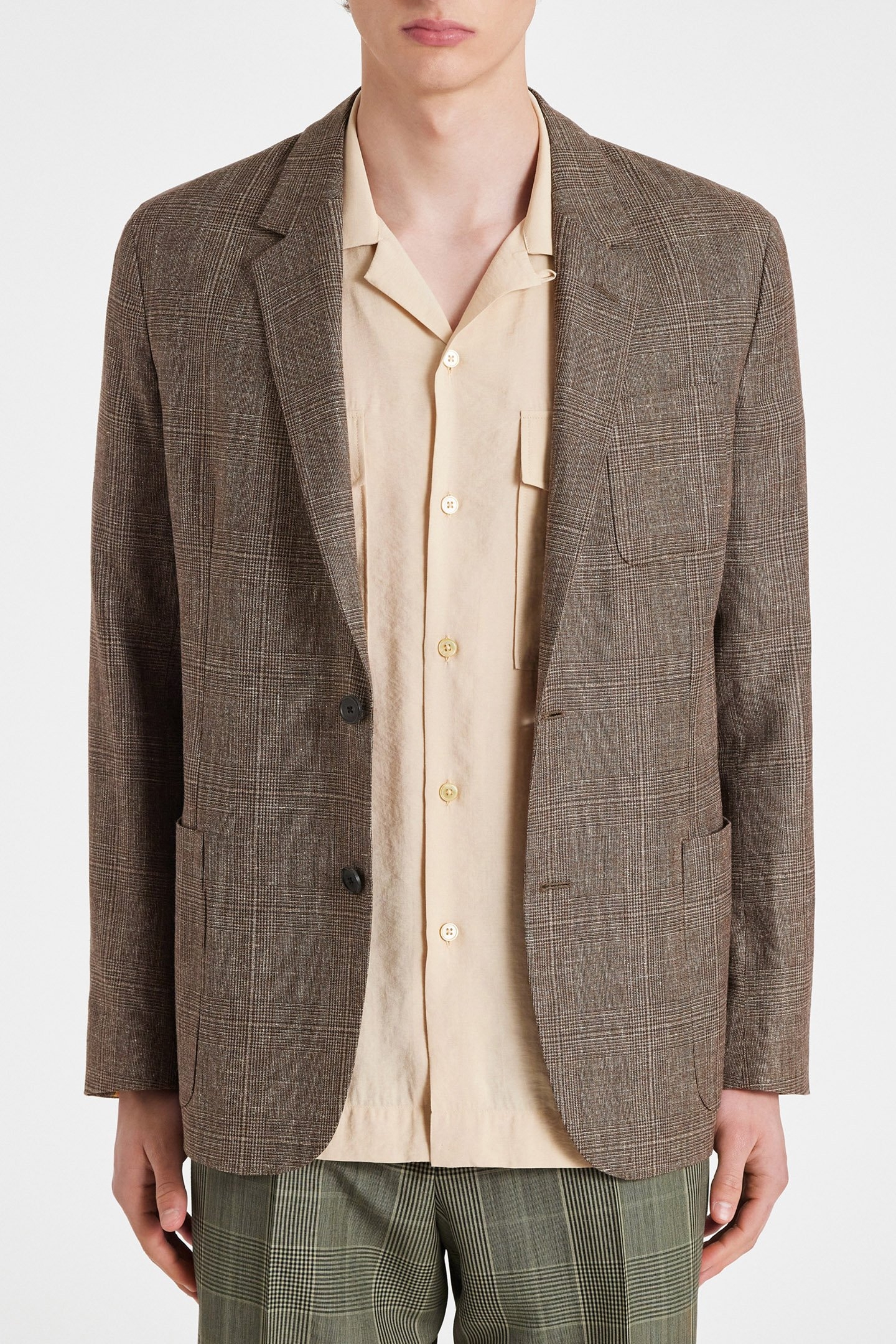 MENS 2 BTN PATCH POCKET JACKET BROWN 1