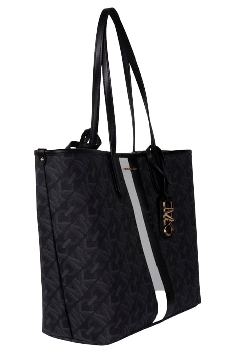 LARGE TOTE BAG IN SIGNATURE LOGO PRINT IN BLACK AND WHITE 4