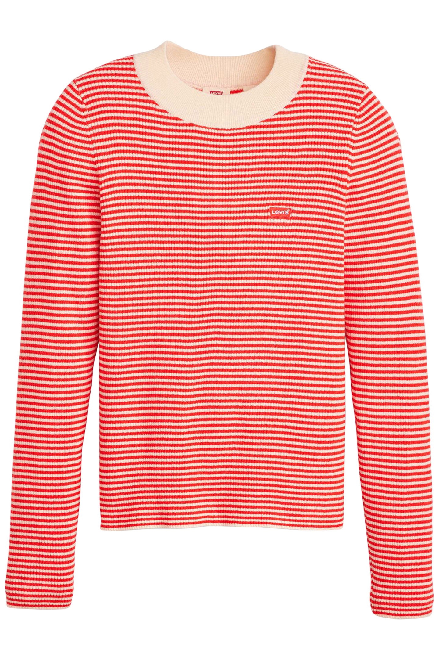 RIB CREW SWEATER VANILLA STRIPE FLAME 3