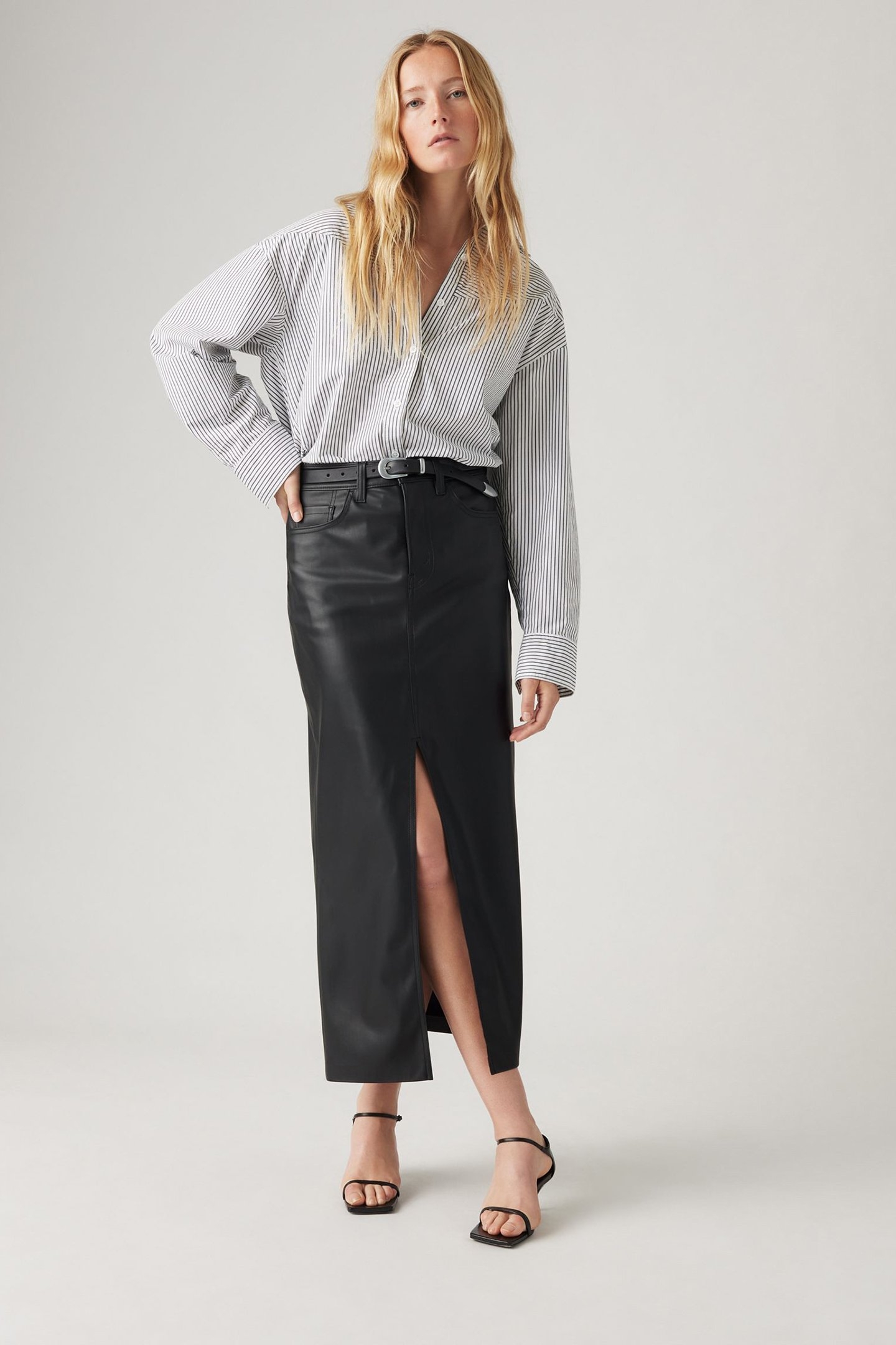 ANKLE COLUMN SKIRT FL LEATHER NIGHT 7