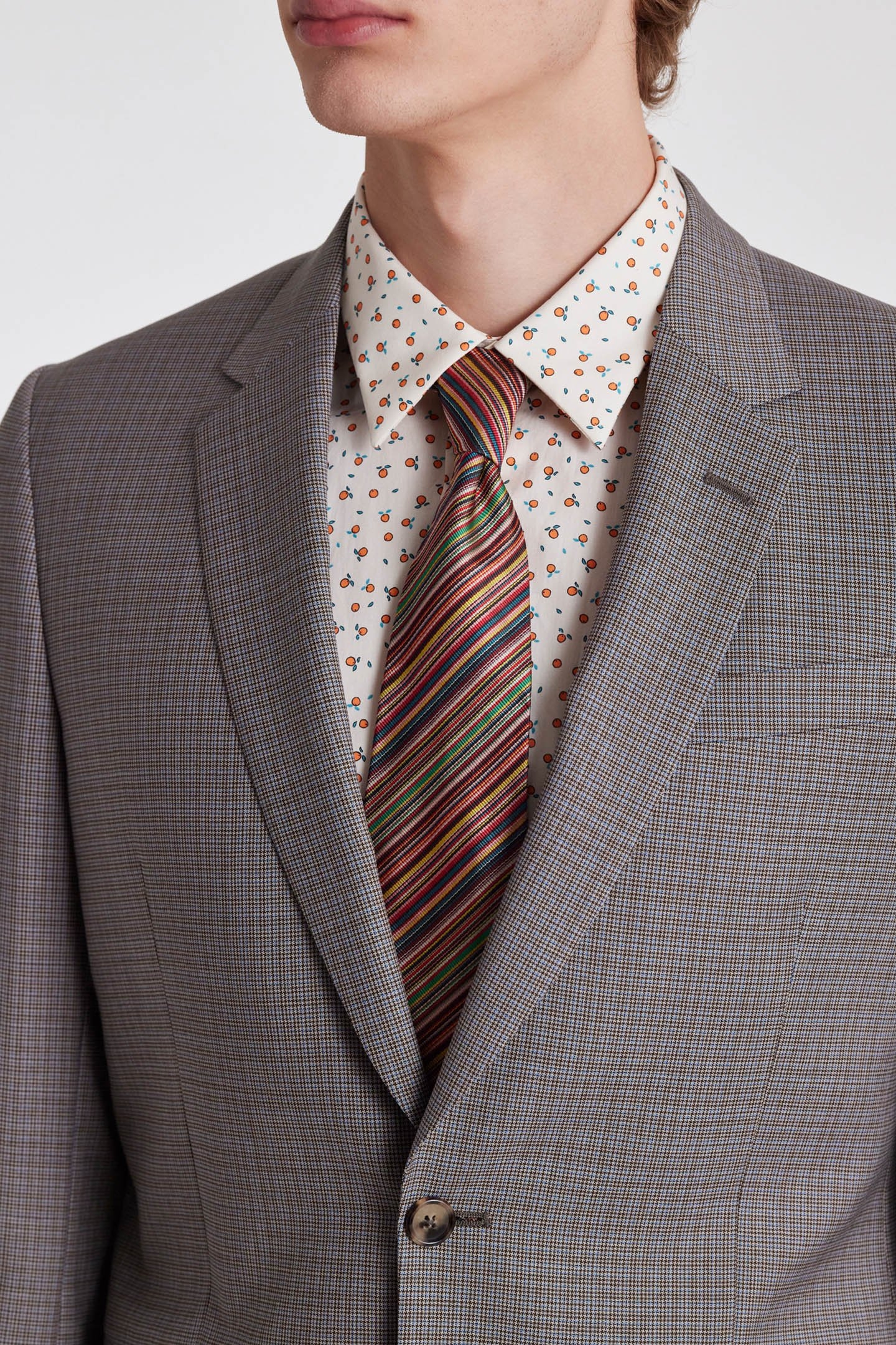 MENS TAILORED FIT 2 BTN JACKET TAUPE 5