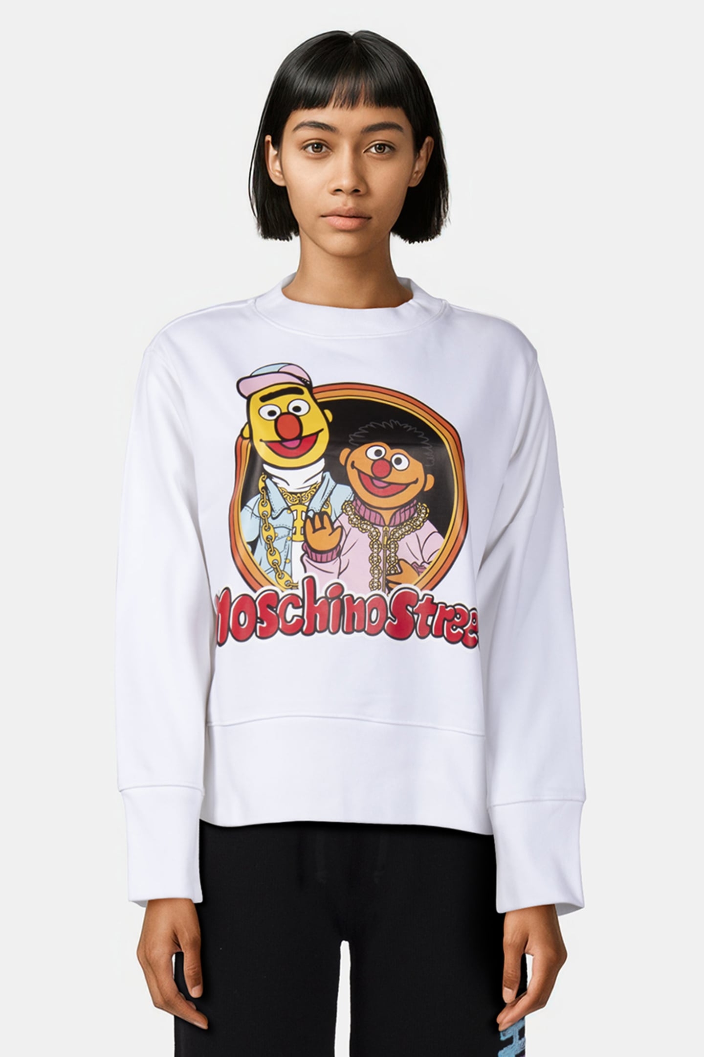 MOSCHINO SESAME STREET© COTTON SWEATSHIRT WHITE 1