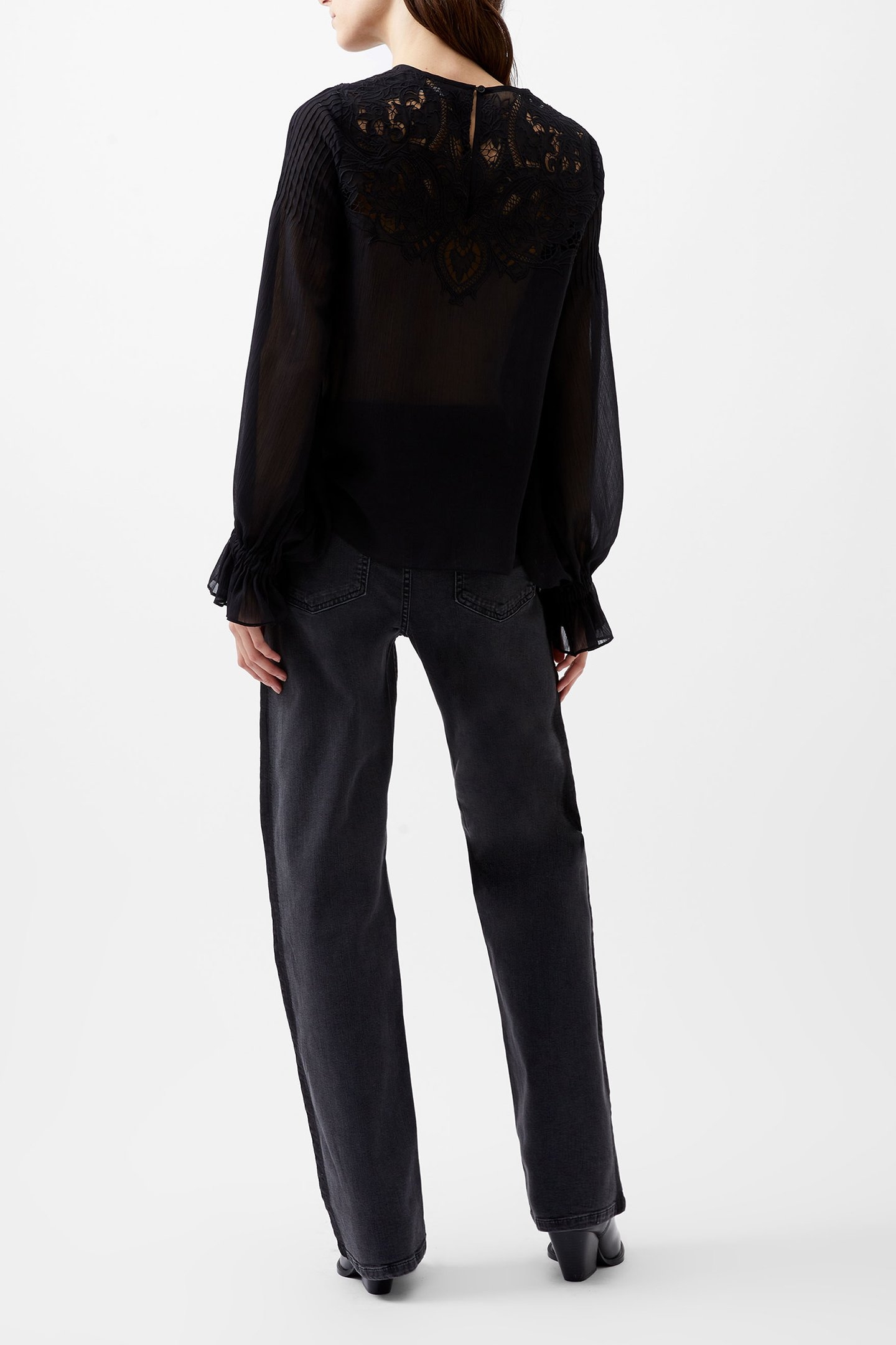 EMINA CHIFFON LACE BLOUSE BLACKOUT 3